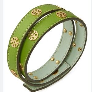 Tory Burch Miller Wrap bracelet. Gold/green. NWT. Come in original bag. Leather